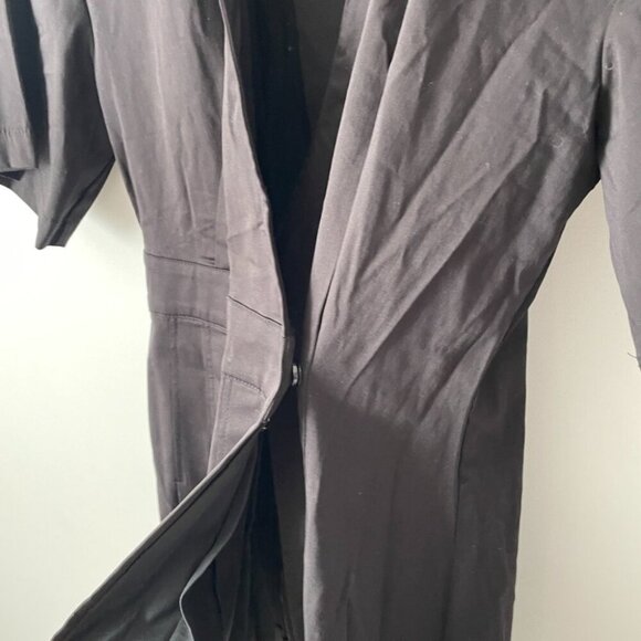 Zara Stretch Poplin Short Sleeve Pleated Tennis Mini Dress NWT Black Sz Medium - Picture 6 of 9